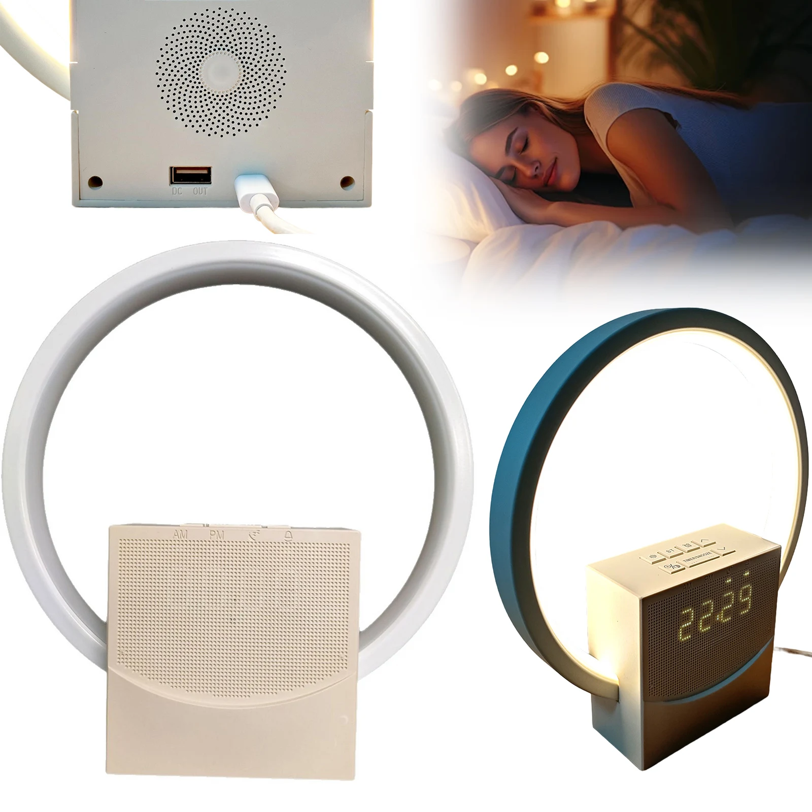 

Будильник с имитацией рассвета, постепенное пробуждение, 5 мелодий, белый шум, таймер, подарки для взрослых, детей, пар и друзей, для спальни