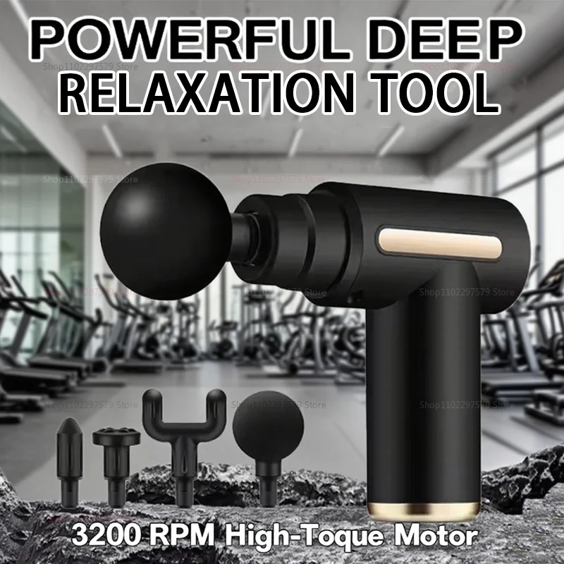 Pistola masajeadora eléctrica para relajación muscular de tejido profundo, cuerpo, cuello, espalda, hombros, alivio del dolor, herramienta de terapia de Fascia para Fitness