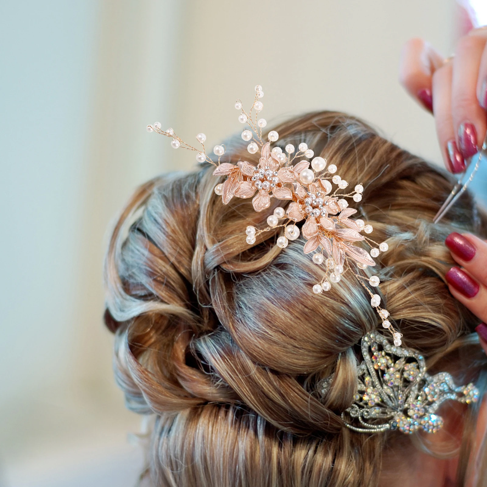 

Pearl Hair Comb Rhinestone Decorative Accessories Women Wedding Bridal Headpiece Vintage Combs Bride Jewelry Elegant Design