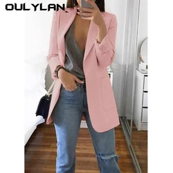 Ladies Long Sleeve Spring Casual Blazer New Fashion Business Suits Women Work Office Blazer Women Jackets Coats