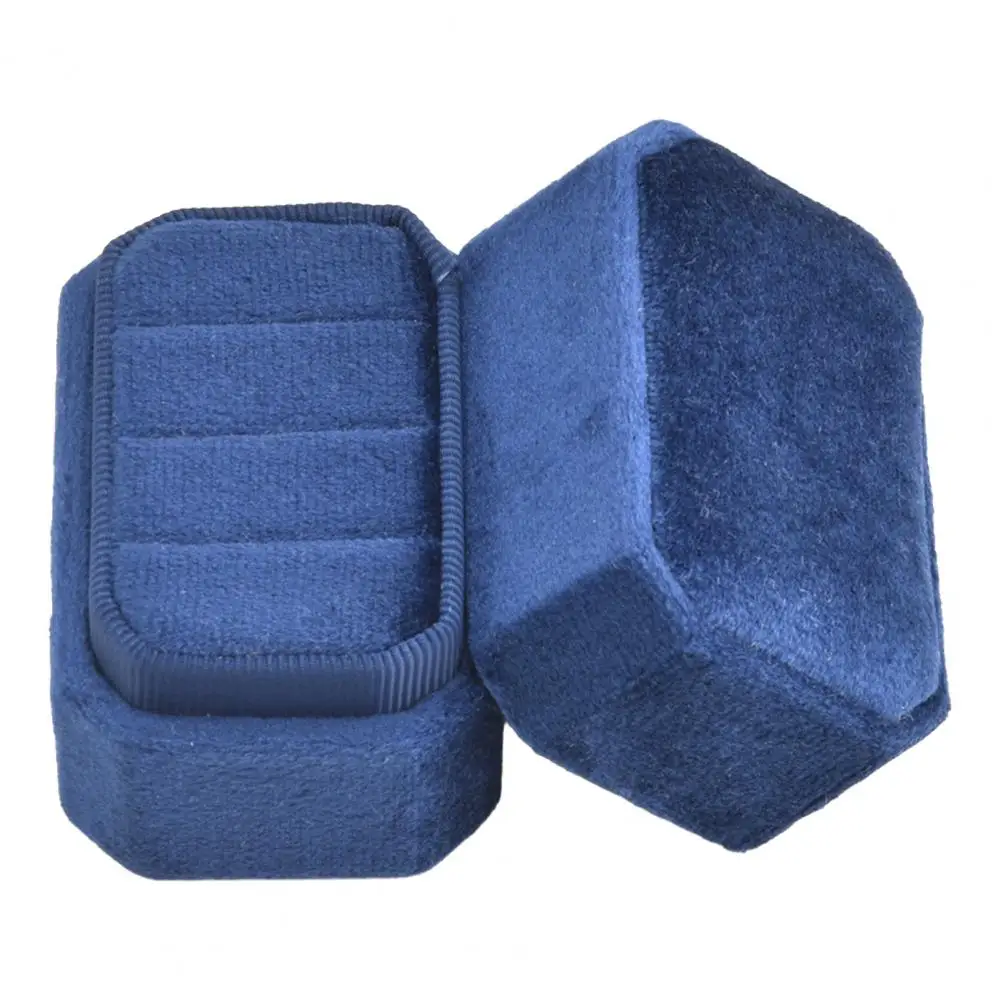 Eight-sided Velvet Jewelry Box, Retro Flip Top Portable Ring Case, Soft Inner Padding Container for Rings And Earrings 2027 New