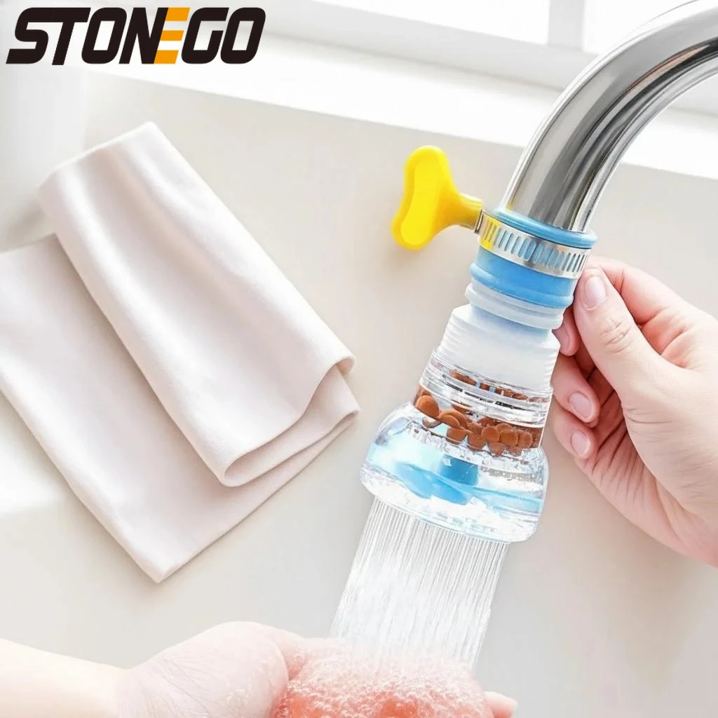 

360 Degree Rotatable Kitchen Faucet Filter Water Purifier Sprayer Nozzle PVC Shower Tap Modern Home Kitchen Sink Fixture