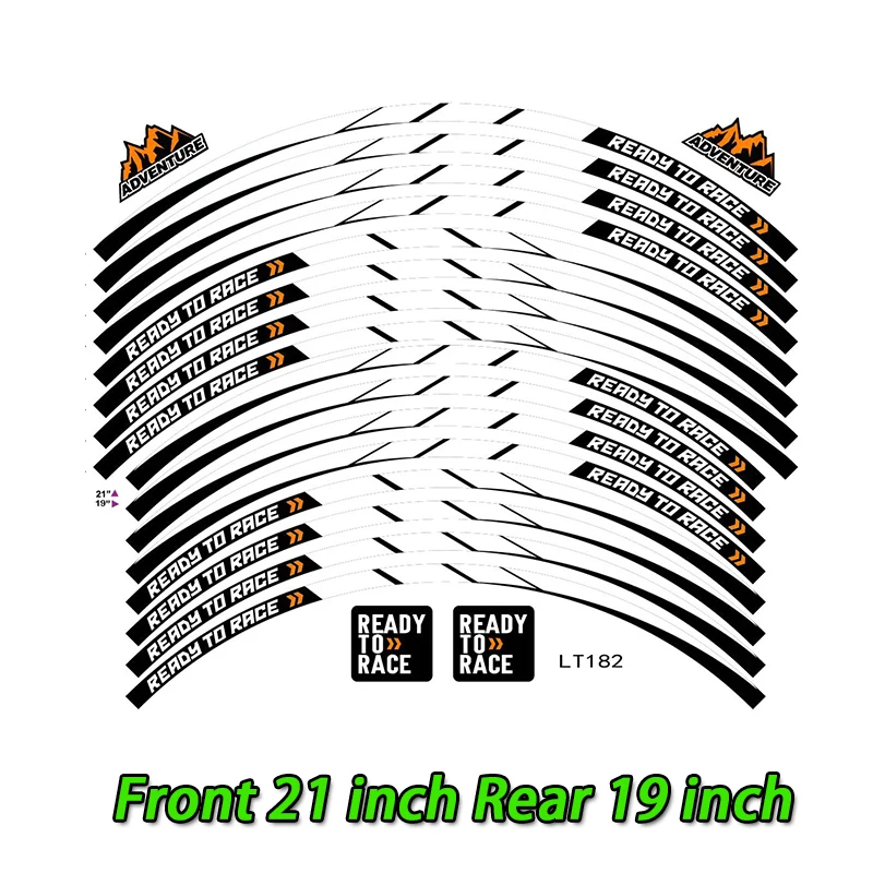反射型モーターサイクルホイールステッカー,クロス効果,21'',19 '',18''',17'',ktm 1290,スーパーアドベンチャー,adv990,1190,790