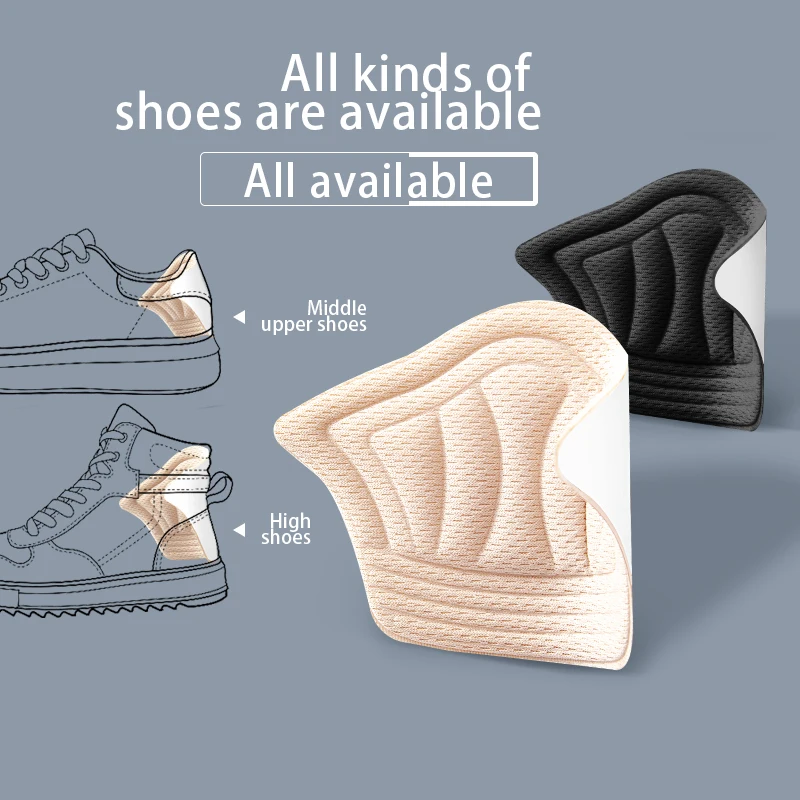 2Pcs Sneakers Pad Heel Cushion Pads Insole Patch Shoes Back Sticker Cushion Insert Insole Thicker Adjustable Pads Stickers