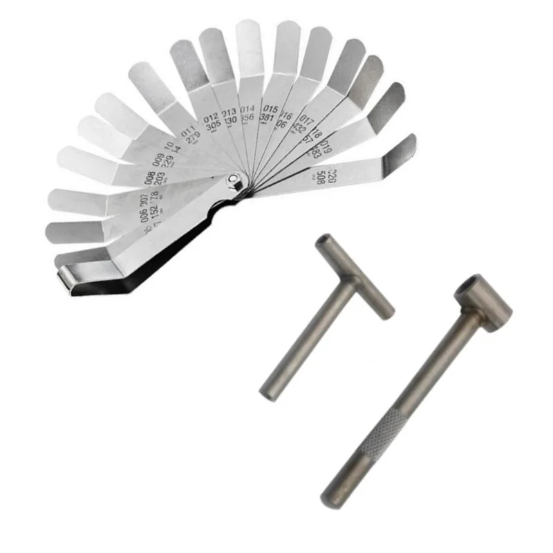 

Motorcycle Engine Valve Screw Adjusting Spanner Tool Valve clearance adjustment tools + Feeler gauge 0.005 - 0.020 inch 2030