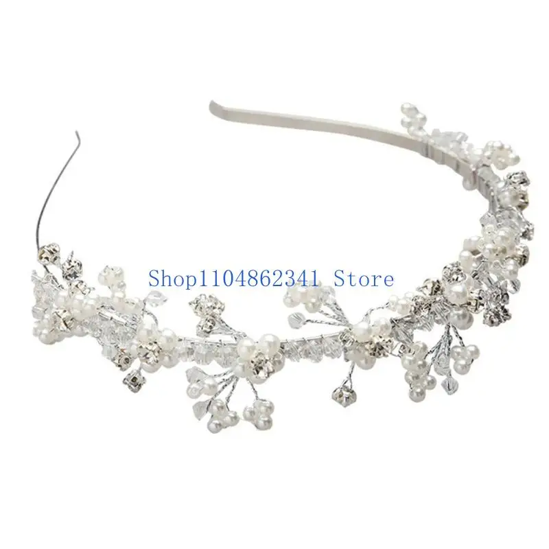 5asd 라인스톤 꽃 머리띠 소녀 헤어후프 웨딩 파티 모자를 쓰고 있죠