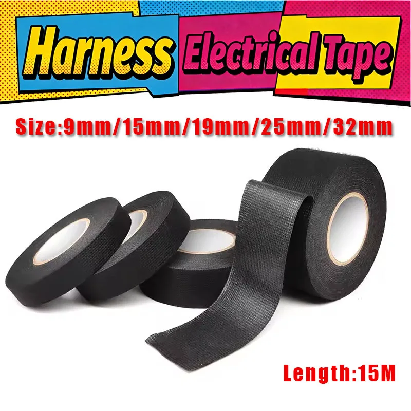 Wire Harness Electrical Tape Heat-resistant Insulated Wiring Bundle Adhesive Cloth Fabric Tapes Automotive Cables Wrap Protector