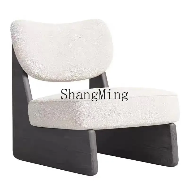

CL casual single sofa chair minimalist retro Chinese lamb wool single chair