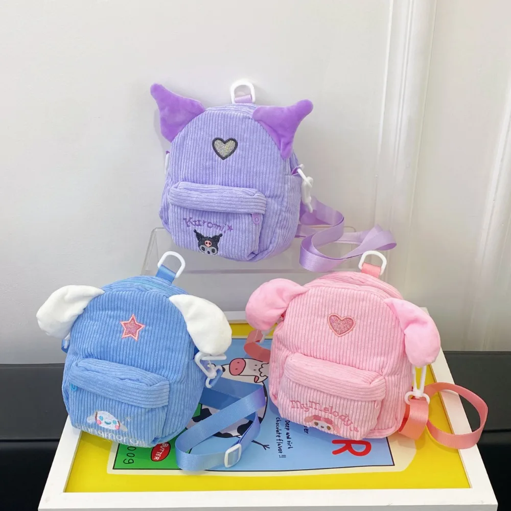 Miniso Sanrio New Cartoon Personalized Velvet Mobile Phone Bag Girls Oblique Span Makeup Grab Machine Doll Change Bag