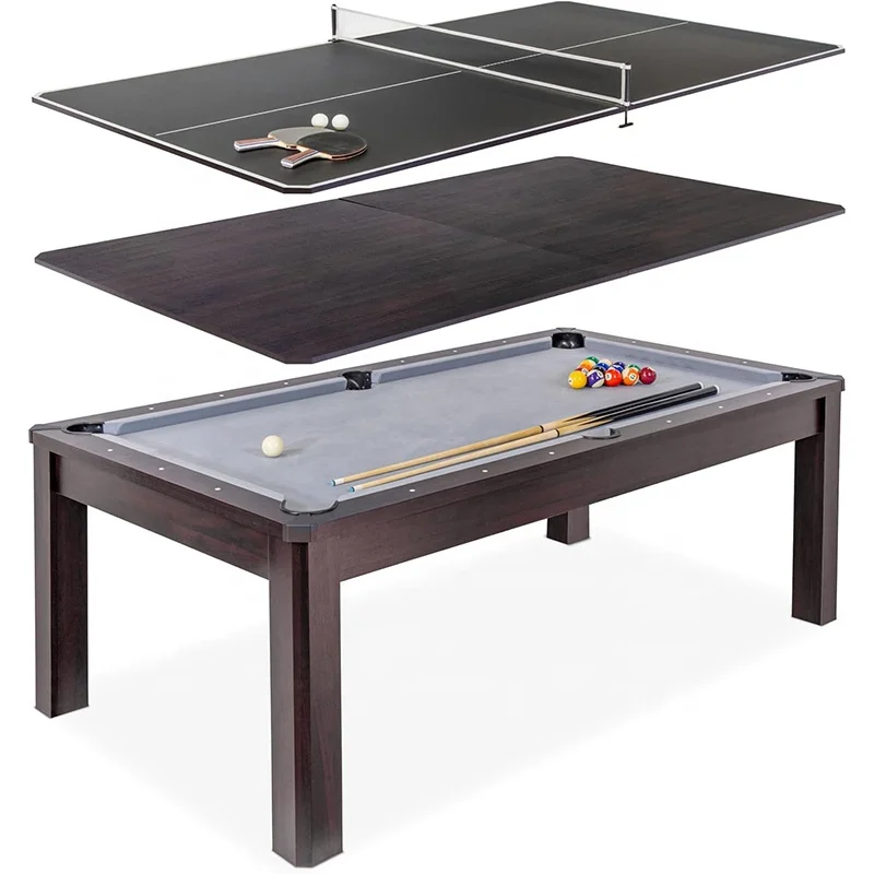 High-end Commercial Multifunctional Pool Table; Modern Eco-friendly Solid Wood Slate Bed Billiards Table