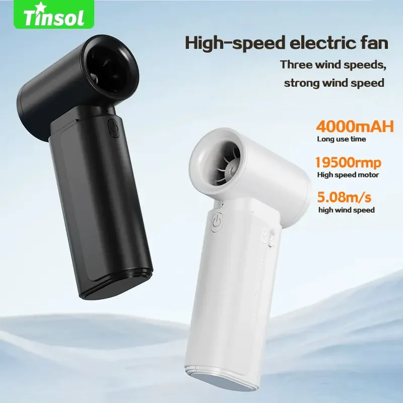 2025 novo ventilador elétrico portátil de alta velocidade usb recarregável ventilador de 3 velocidades 4000mah portátil ao ar livre mini bladeless