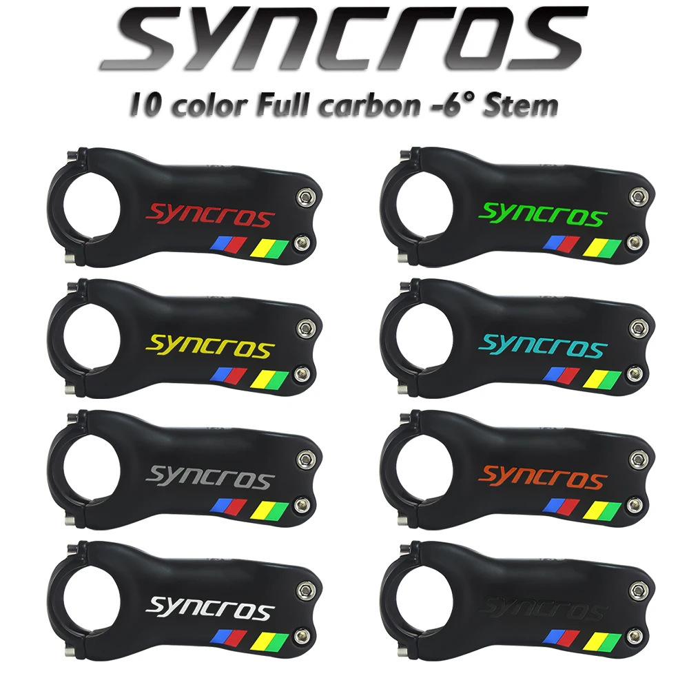 

Syncros MTB Bicycle Carbon Stem Mountain/Road Bike Parts Angle -6/-17 Degrees FRASER IC SL 31.8X80/90mm Rainbow Colors Clamp