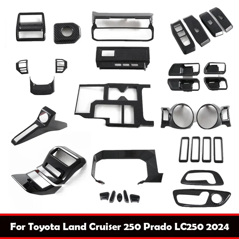 

LHD For Toyota Land Cruiser 250 Prado LC250 2024 2025 carbonfiber interior accessories window lift switch gear shift panle cover