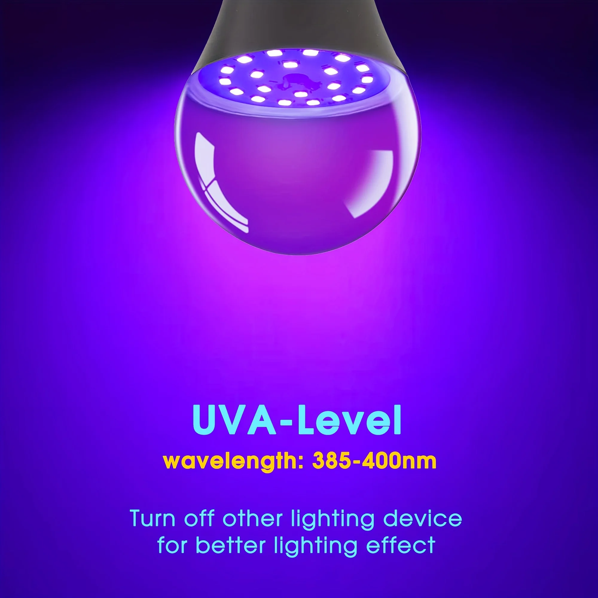 Ampoule violette E26/27 12W, brille dans la nuit, fournitures de fête, lampe de fête, barre de lumière noire, décoration fluorescente, ampoule d'ambiance UV