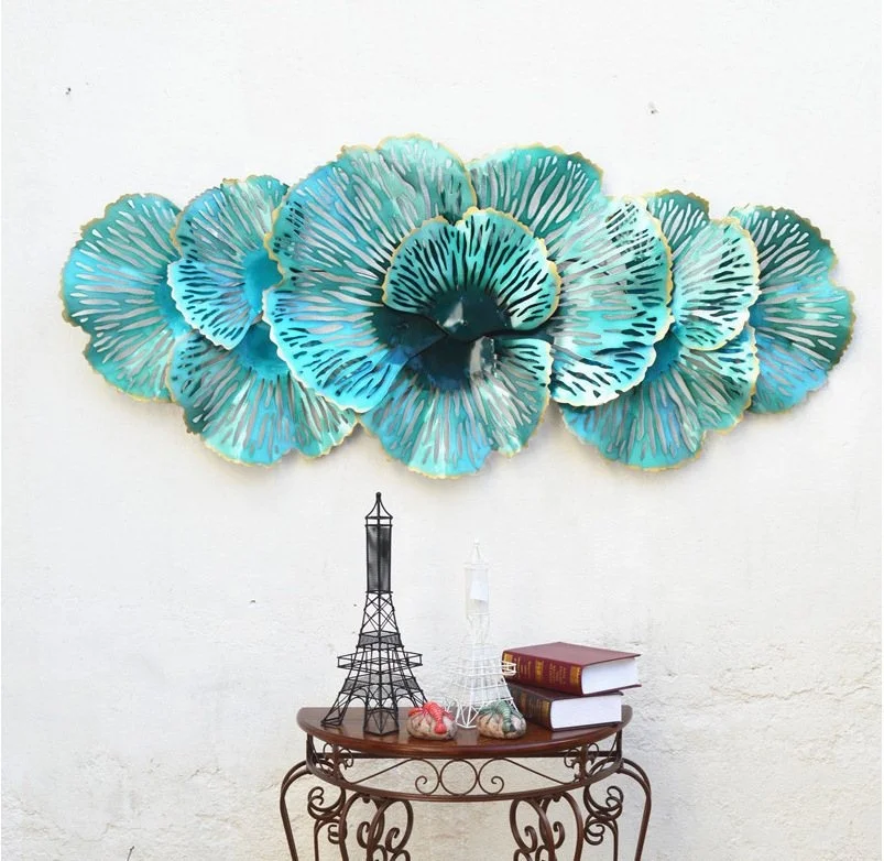 creative hollow iron lotus soft decoration lotus leaf villa metal wall decoration wall hanging