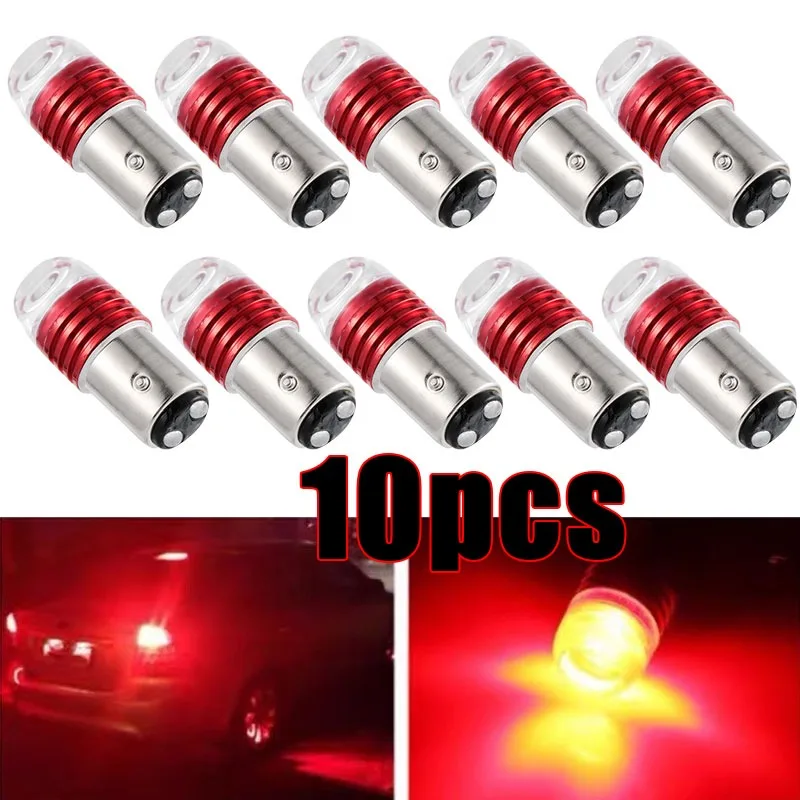10szt Samochodowe tylne światło LED 12V Tylne światło hamowania Stroboskopowe migające światło LED Żarówka ostrzegawcza motocykla Czerwone mocniejsze światło