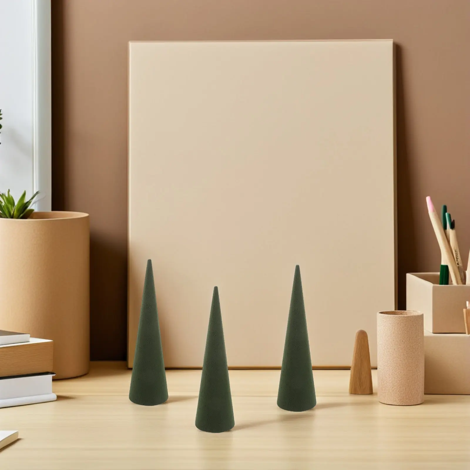 3Pcs Floral Foam Cone Green Wet Dry Foam Blocks Flower Arrangement Supplies for Wedding Party Xmas Birthday Decoration DIY