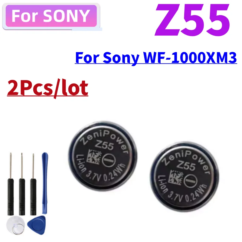 New Z55 Battery For Sony WF-1000XM3 WF-SP900 WF-SP700N WF-1000X TWS Earbuds Earphone CP1254 ZeniPower 3.7V Battery+Gift