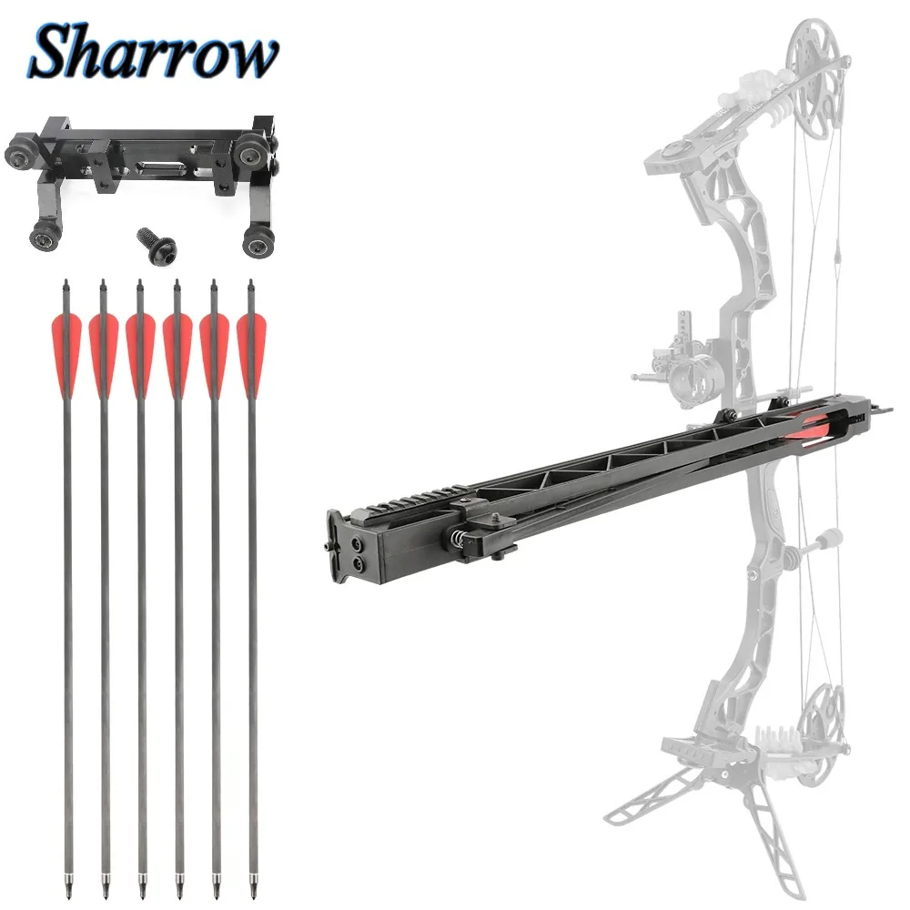 

Archery Arrow Launcher Track Continuous Shooting Bow Assistant Tool with 6pcs Arrow for Compound Recurve Bow Arrow Track Orbital