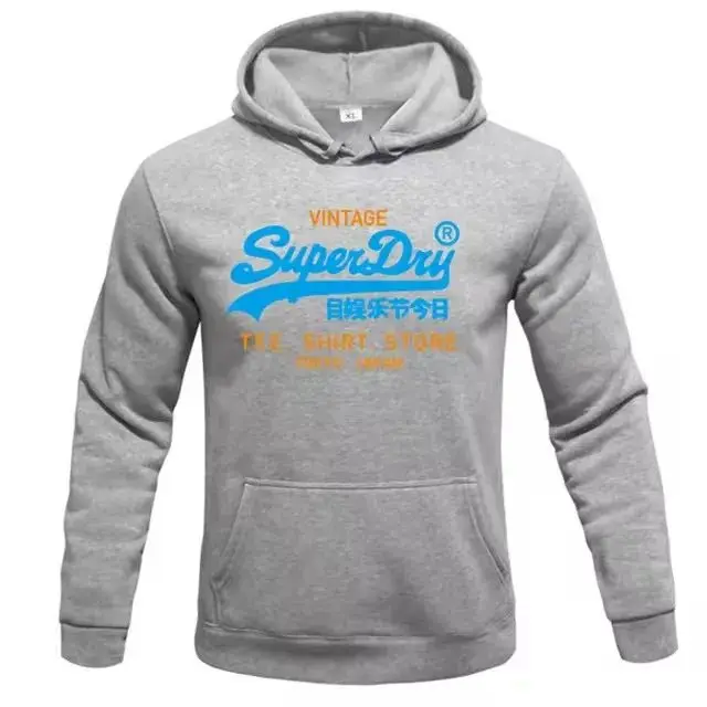 Superdry Print Warm Teen Student Hooded Sweatshirt Casual Men Women Outerwear for Running Sportswear Boy Girl Hoodie Pullover