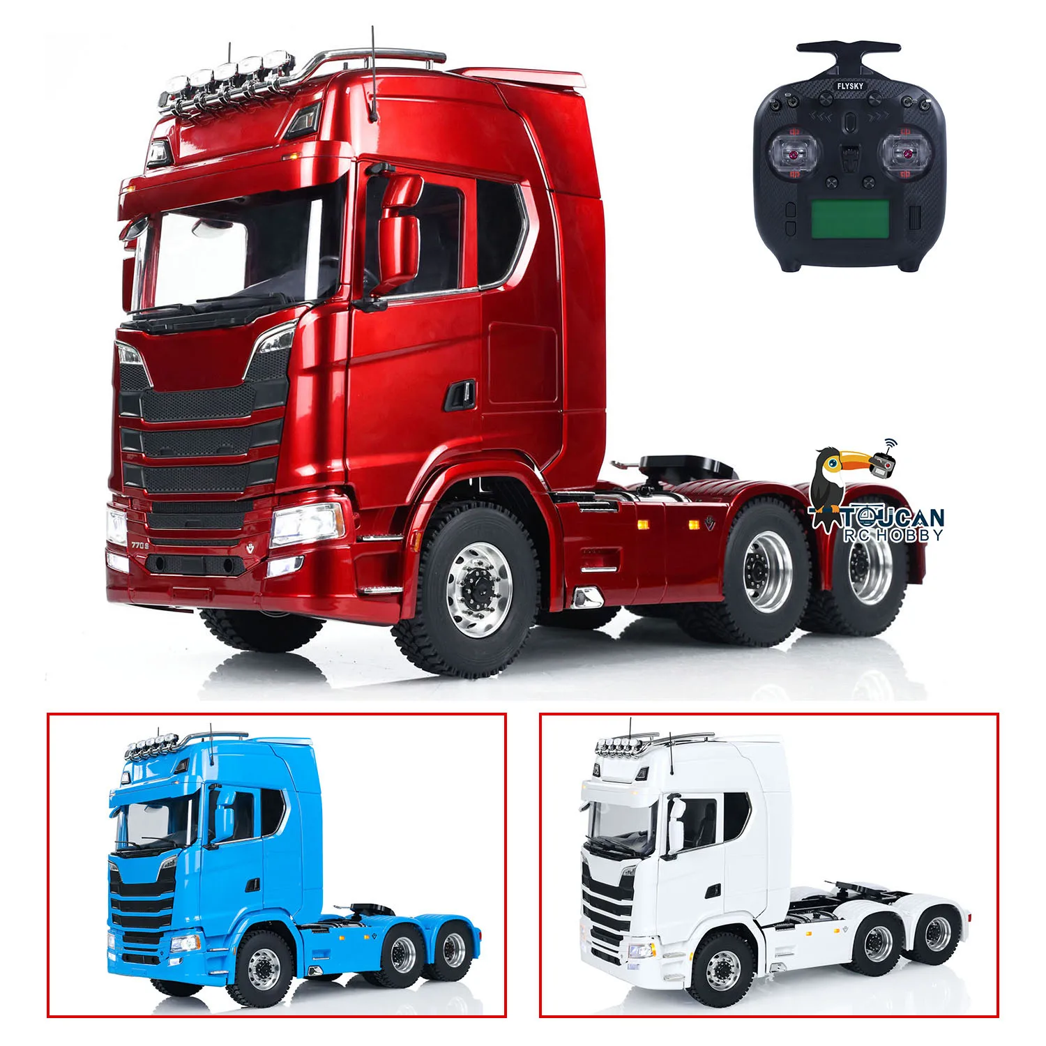 770S RC Tractor Truck Trailer 6x6 Tamiyaya 1/14 RC Truck with Openable Doors Light Sound Set Remote Control Dump Car Model Toy