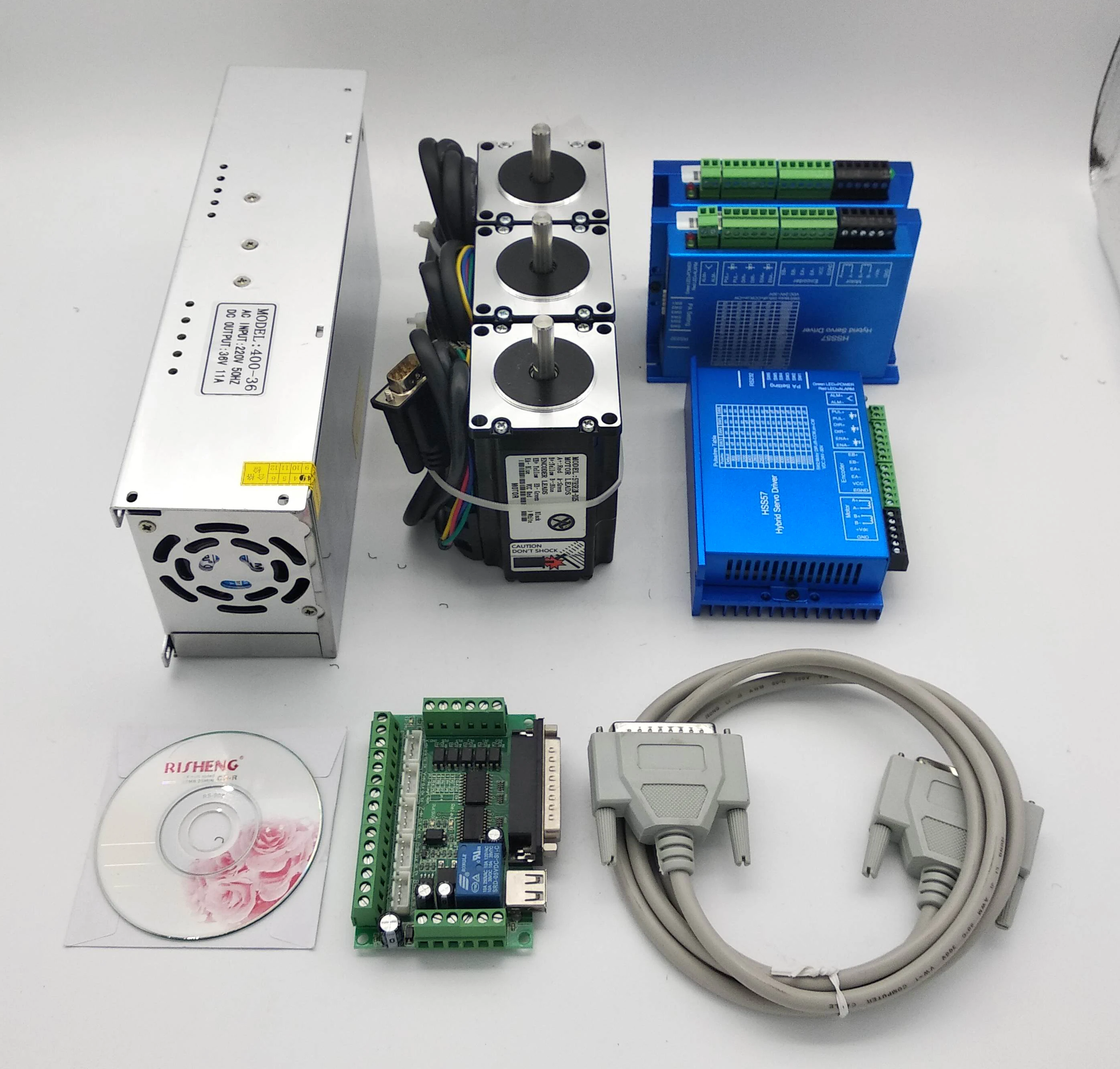 Hot sale 3Axis NEMA34 12N.m closed-loop stepper motors with driver HSS86 and breakout board 3 Axis CNC Kit