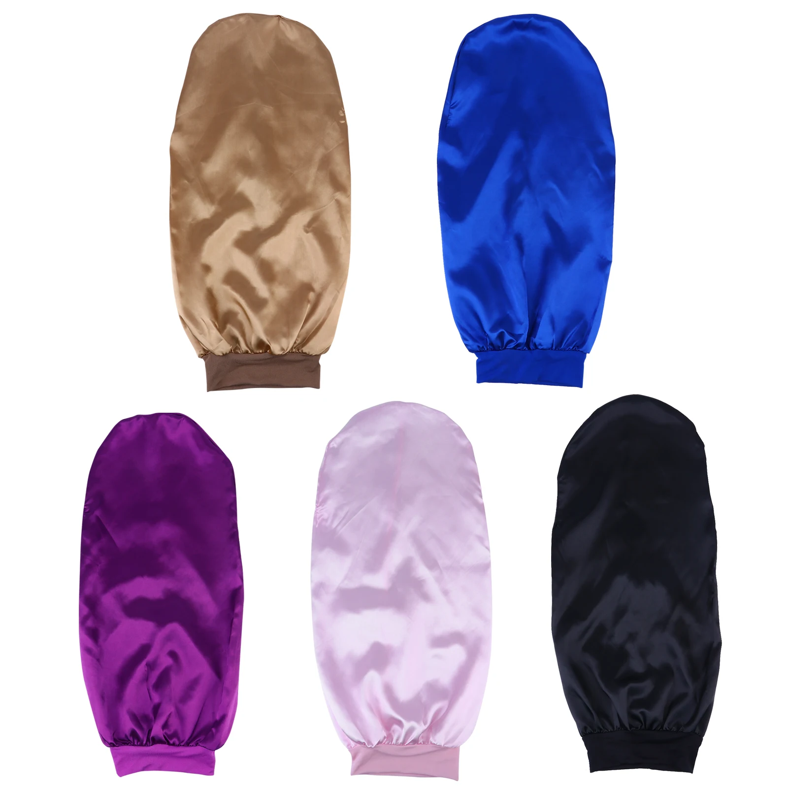 

5Pcs High Elasticity Hair Protection Cap Lightweight Breathable Sleep Hat for Women Faux Silk Bonnet Ideal Gift