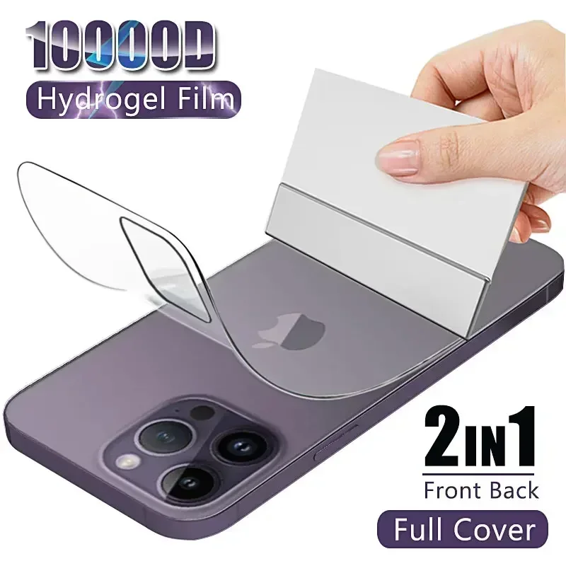 

Hydrogel Film For iPhone 16 15 14 13 12 Mini 11 Pro XS Max XR X 8 7 Plus SE 2022 Front Screen Protector Back Film Not Glass L01