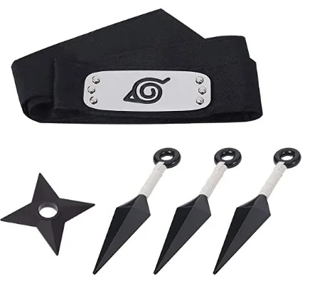 Naruto Anime armas periféricas bolsa Ninja Kunai diadema guantes Cosplay Itachi figura de dibujos animados accesorios de ropa conjunto juguetes regalos