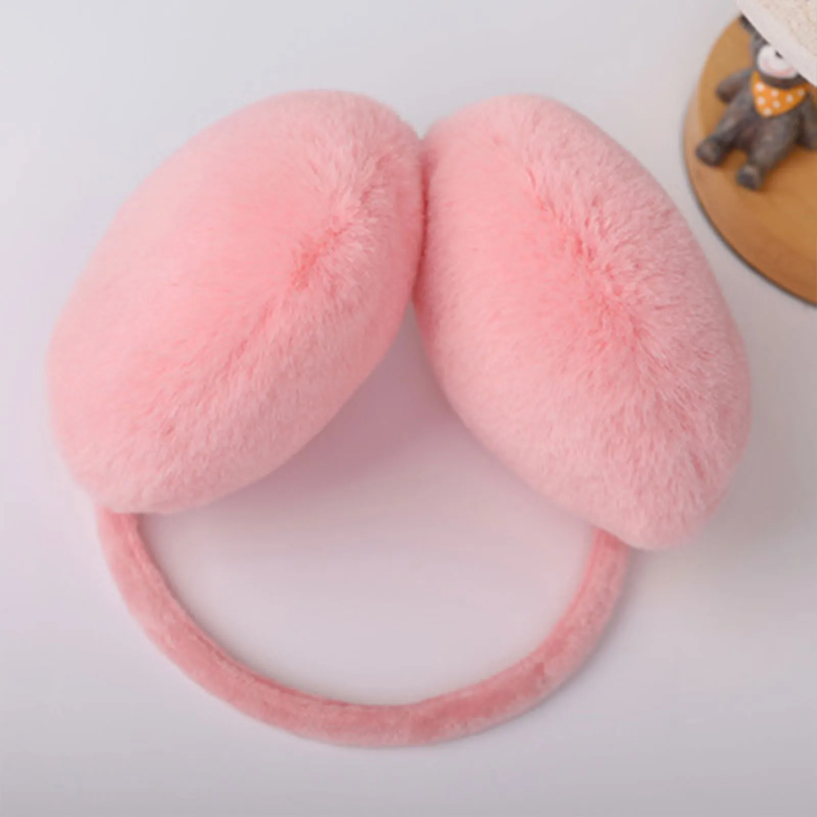 Portátil dobrável inverno quente earmuffs inverno ao ar livre proteção contra frio macio pelúcia orelha mais quente moda cor sólida quente earflaps