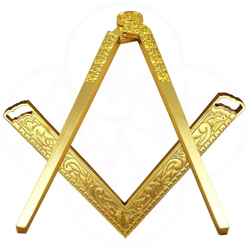 YL-Compass and Square Masonic Etiquette Main Beautiful Lodge Tools, Gold, Silver, Finely Gilt Metal, Work Tools, 6Set