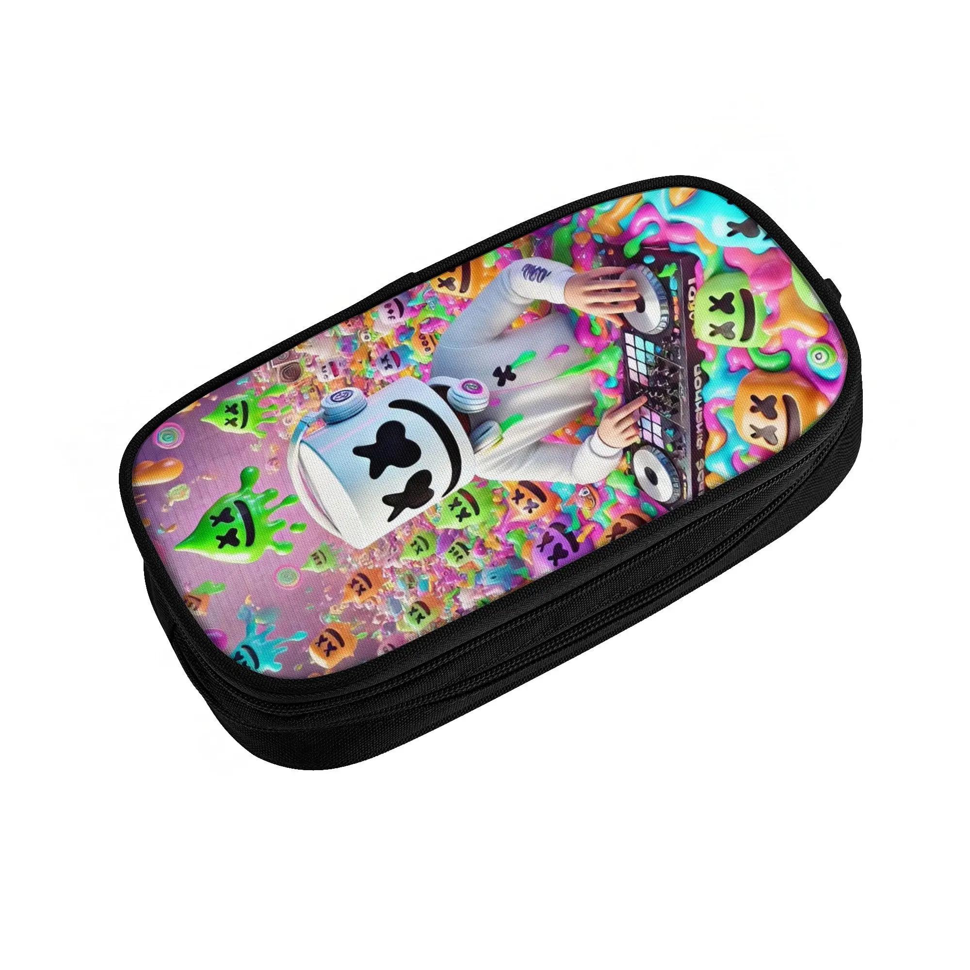 Cute Marshmellos American Electronic Music Producer And DJ  Pencil Cases for Girls Boys Big Capacity  Pencil Pouch Stationery