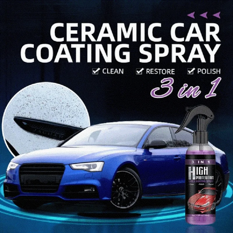 3 in 1 High Protection Quick Ceramic Coating Nano Spray Car Coating Wax Polishing Spray Plastic Refresh Fast Fine Scratch Repair