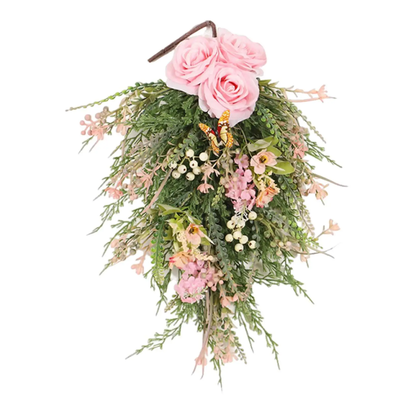 

Декоративный венок-капля с искусственными цветами для праздников