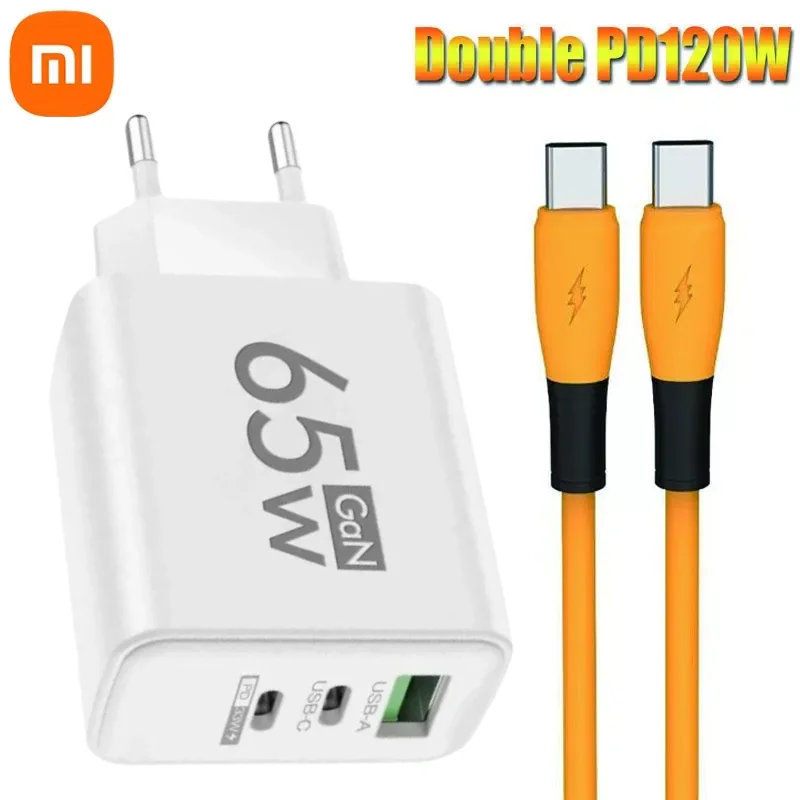 Xiaomi 120W Fast Charger 5 Ports USB C PD Charger Fast Charging PD Quick Charge 3.0 Adapter For iPhone Samsung 60W USB Charger