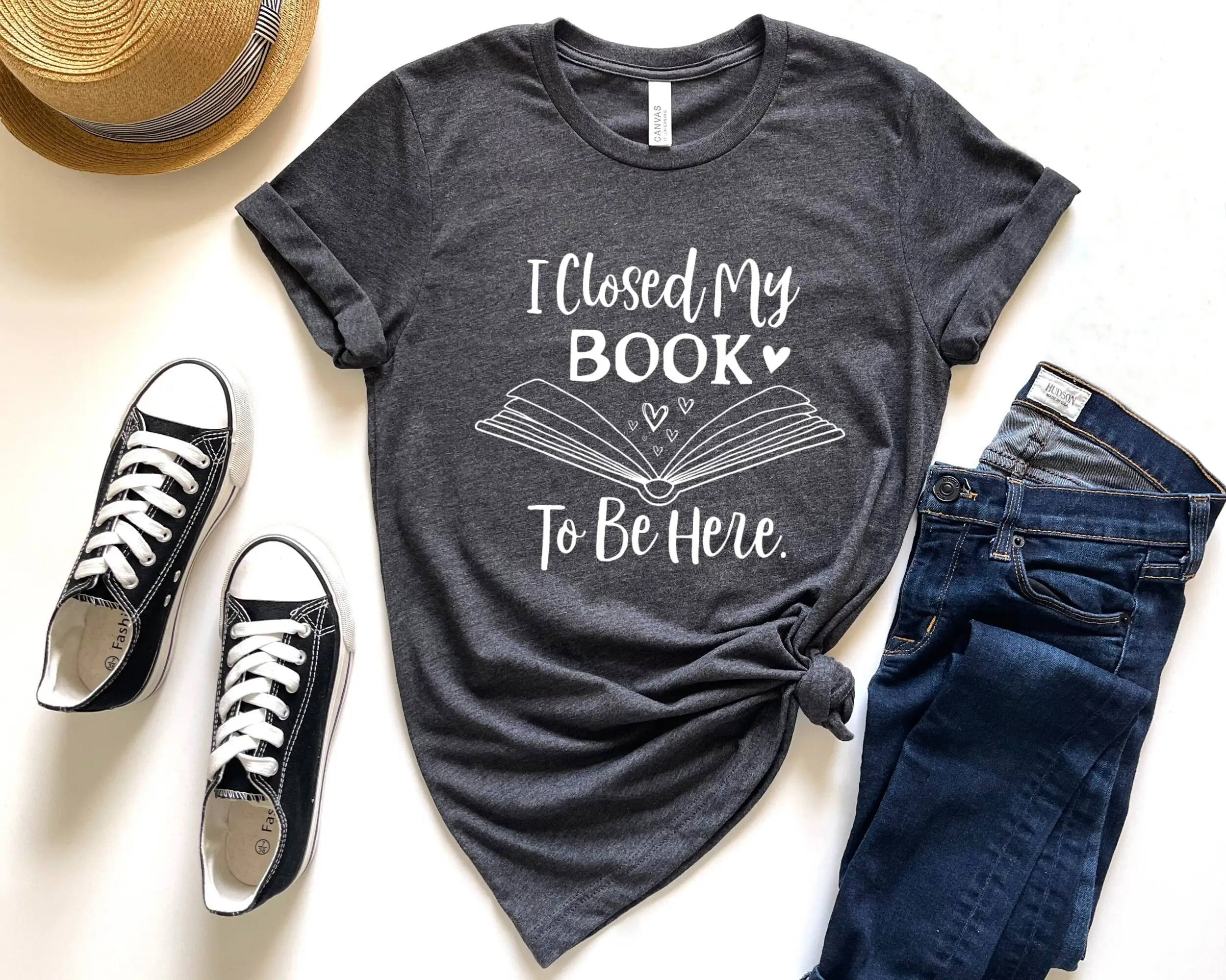 I Closed My Book To Be Here T Shirt Librarian Funny Nerd Lover Bookworm Teacher Life Reader Read More