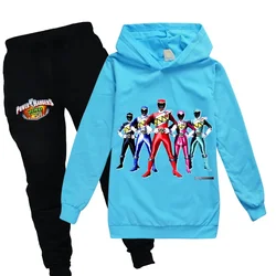 Children Clothing Boys Powerful Ranger Tracksuits Kids Cartoon Print Sport Suits Girls Hoodies Long Sleeve Tops+Pants 2pcs Sets