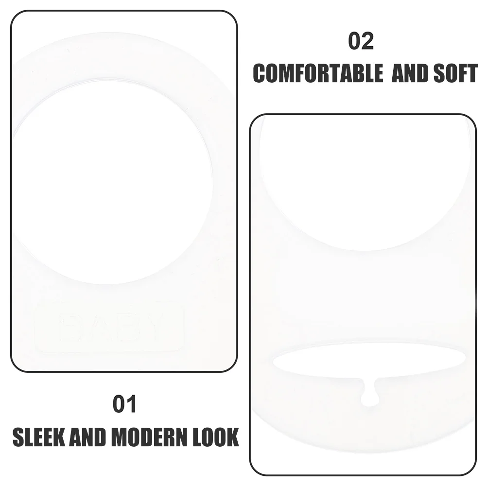 20Pcs Transparent Silicone Pacifier Holder Rings Baby Soother Attachment Ring Sturdy Comfortable for Pacifier Clip