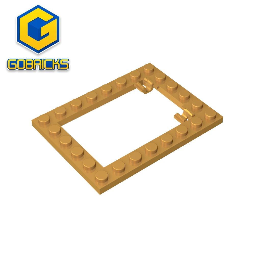 

Gobricks GDS-845 Plate Special 6 x 8 Trap Door Frame Horizontal [Long Pin Holders] compatible with lego 92107 Building Blocks