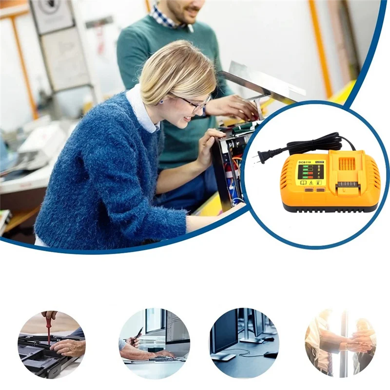 

8A DCB118 Battery Charger for Dewalt Battery 10.8V 12V 14.4V 18V 20V DCB200 DCB101 DCB115 DCB107 DCB105 DCB140(EU Plug) HOT