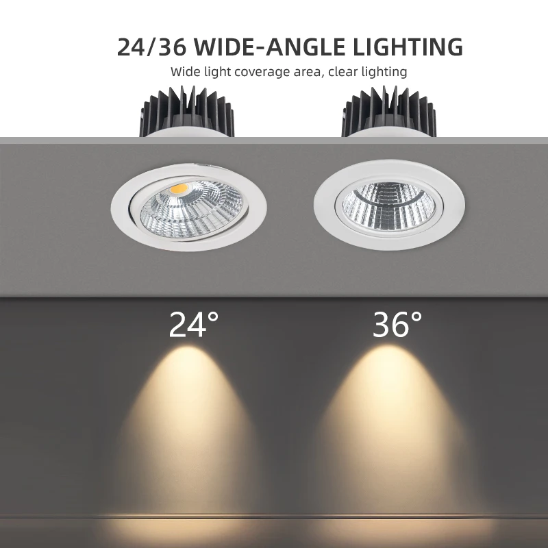 LED Downlight 3W-50W AC85-265V 36 Degree  Aluminum Recessed Ceiling Spotlight IP20 for Home and Office Lighting