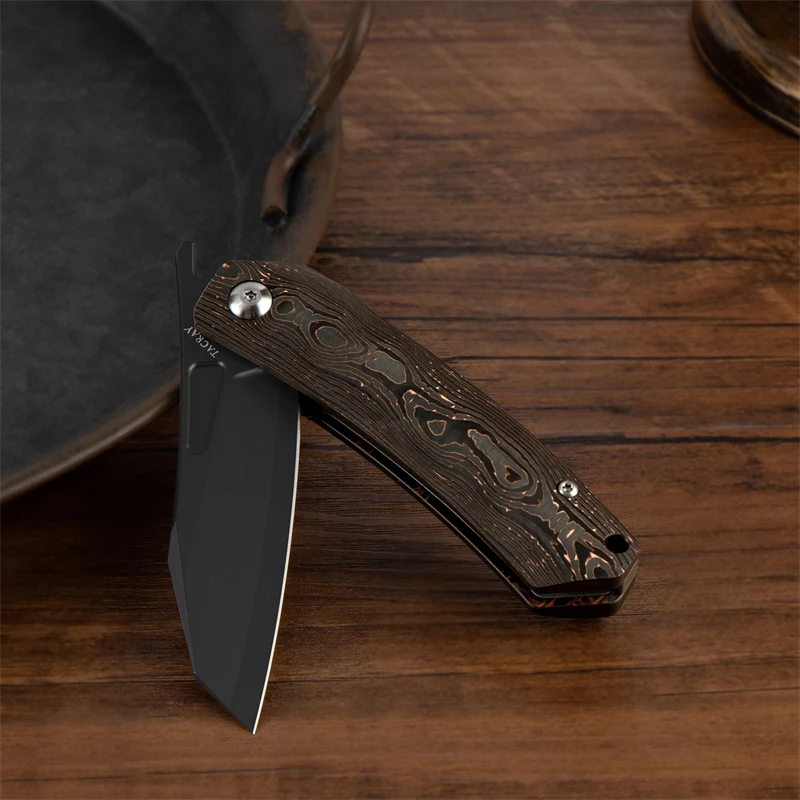 TACRAY Drz01 Folding Knife ZDP-189 Blade Copper powder carbon fiber Handle Outdoor Cooking Camping Hunting Daily EDC Tools