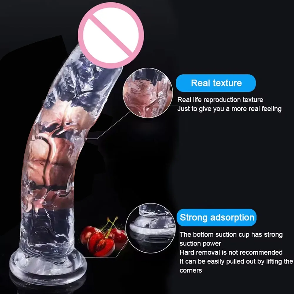 جديد شفاف واقعية شفط كأس دسار هلام القضيب دسار البظر محفز كبير ديك الإناث الاستمناء مثليه الجنس لعب #6