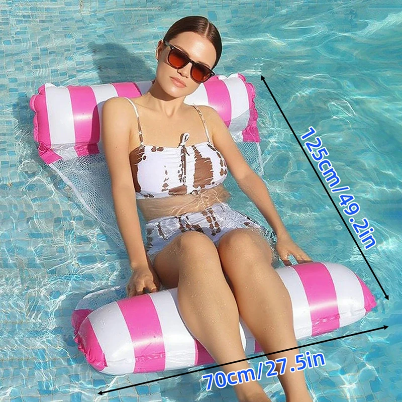 Hot Inflatable Foldable Floating Row Swimming Pool Party Water Hammock Air Mattresses Pvc Stripe Water Floating Inflatable Mat