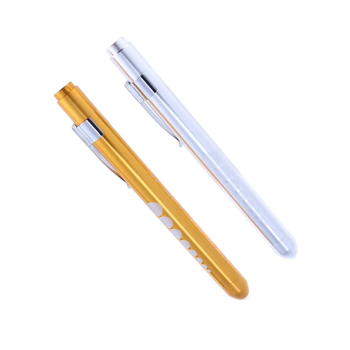 2 قطعة مقياس التلميذ الطبي مشبك معدني قوي أصفر فضي محمول لممرضة فحص فم الحلق