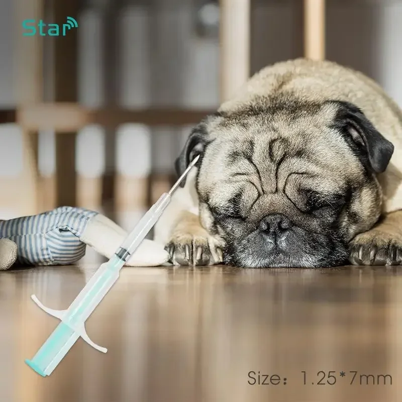 반려동물 마이크로칩 주사기, 말 개, 고양이, 물고기용, 1.25*7mm, 1.4*8mm, 2.12*12mm, 10 개