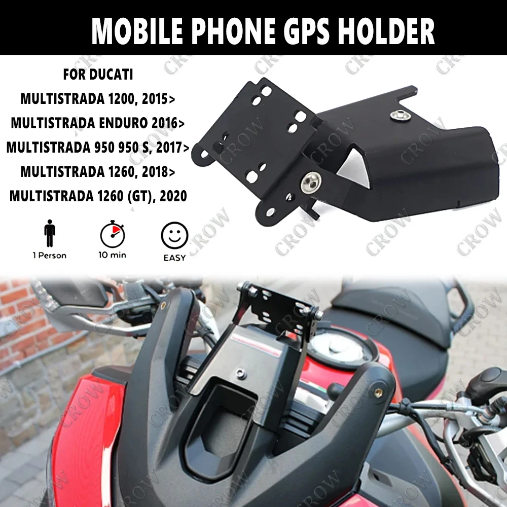 

For Ducati Multistrada 950 S From 2016 onwards Mobile Phone GPS Holder 1260 From 2017 Onwards Enduro From 2018 Onwards