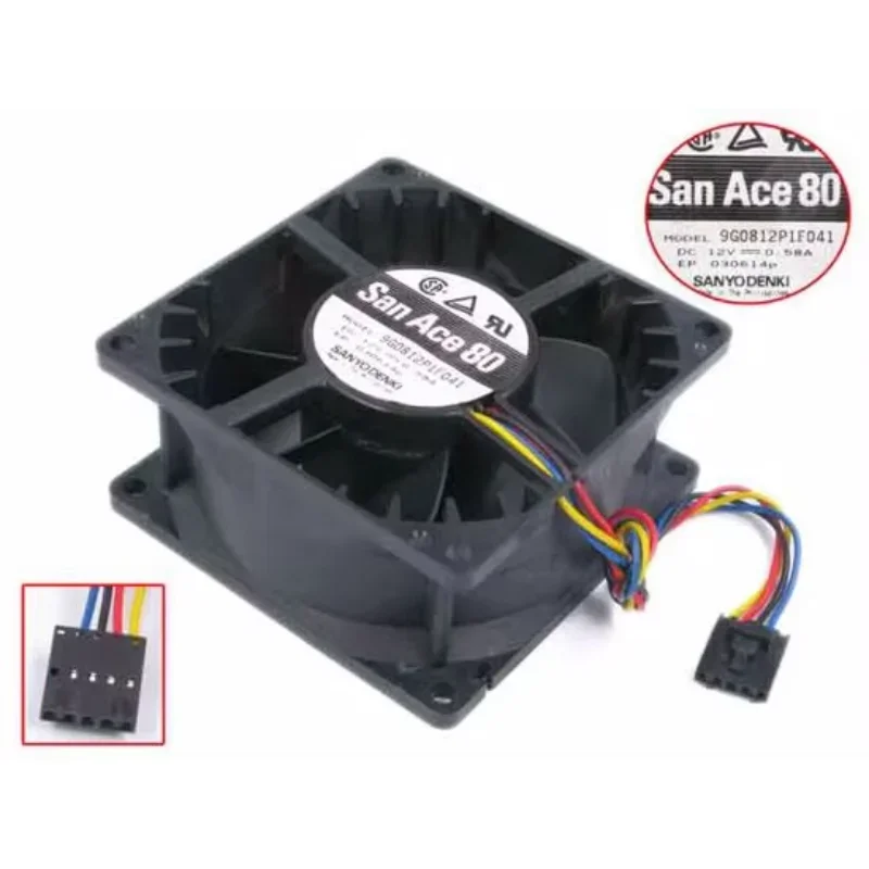 

SANYO DENKI 9G0812P1F041 DC 12V 0.58A 80x80x38mm Server Cooling Fan