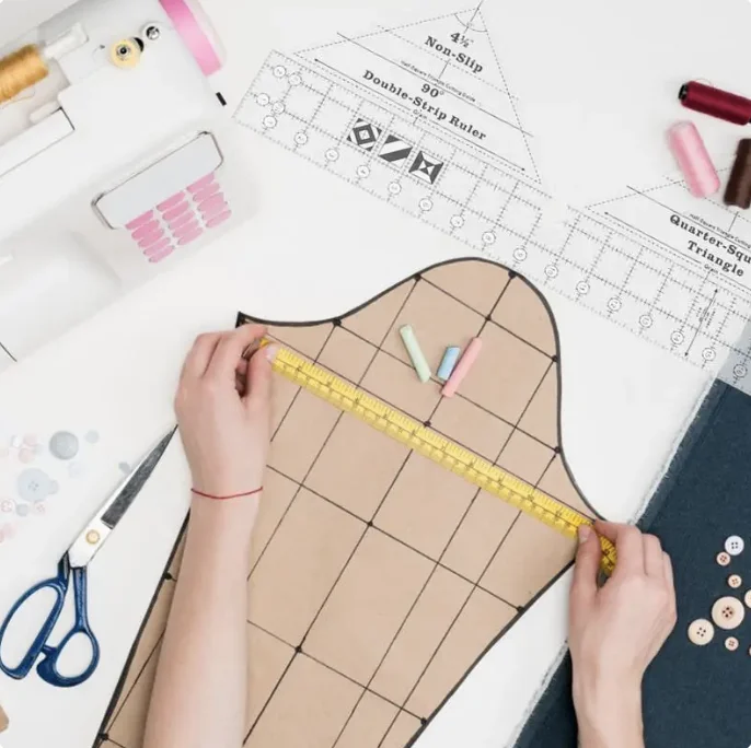 1PC DIYS Quilting Patchwork Scrapbook Ruler 90 Degree Double Strip Non-slip Quilting Ruler Tailor Sewing Acrylic Tools