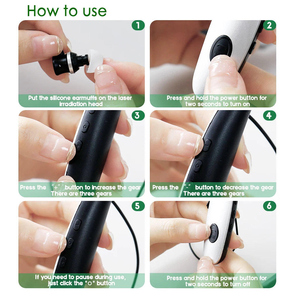 Neck Hanging Nasal Ear Canal Care Device 650nm Red Light Irradiation 3 Adjustable Modes Rechargeable Portable Home Use